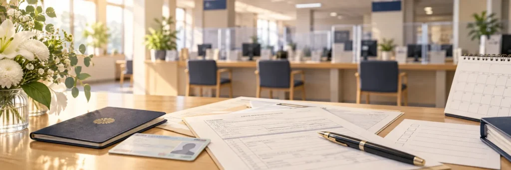 Documents for a foreign national’s death notification at a municipal office in Japan